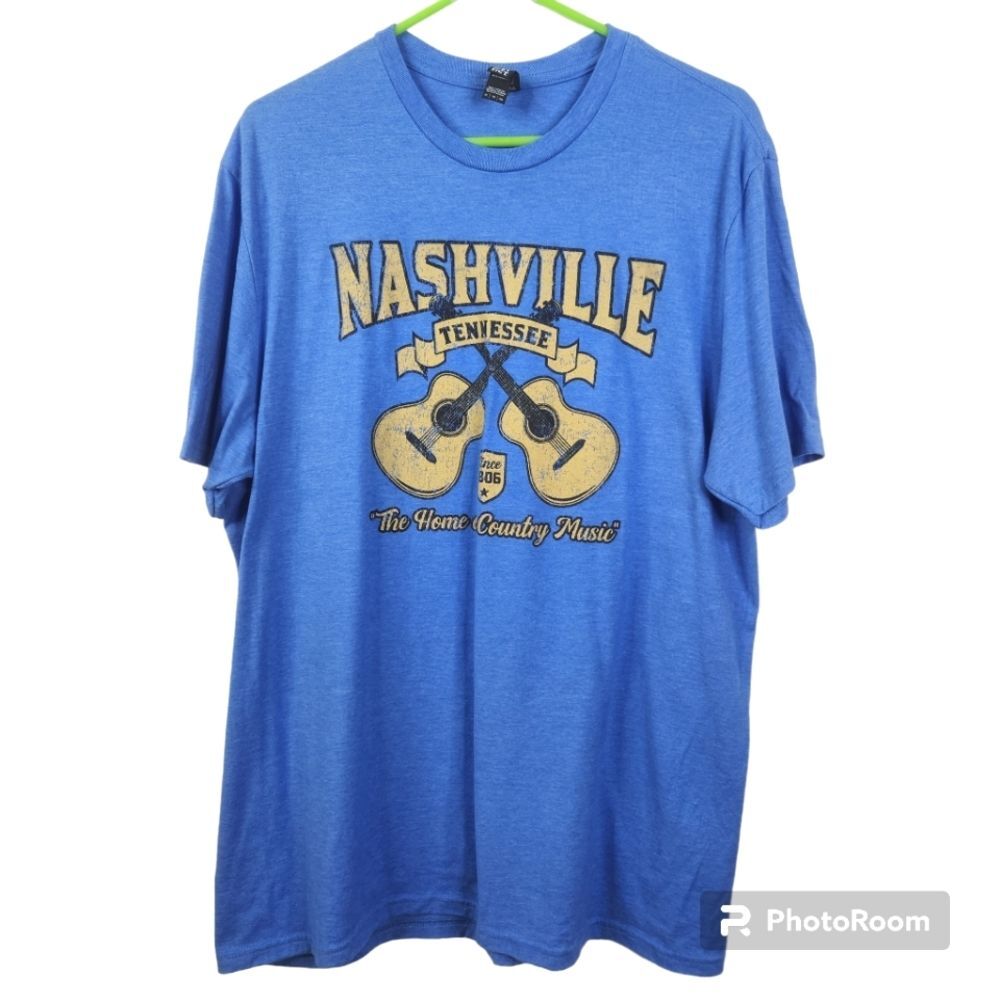 Nashville Tennessee Dual Guitar Country Music Short Sleeve Tee Size XL